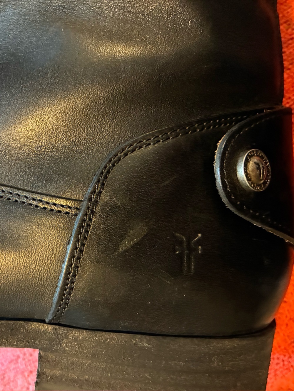 Vintage Frye Black Leather Riding Boots Back Zipper Sz 9.5 - Picture 7 of 8